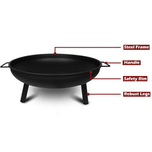 Load image into Gallery viewer, Portable Outdoor Fire Pit Fireplace Open Patio Heater Garden Plant Bowl Steel

