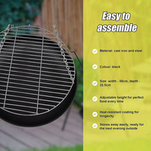 Load image into Gallery viewer, Tripod Garden Fire Pit BBQ Barbecue Cast Iron &amp; Steel Fire Pit Bowl Round
