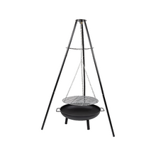 Load image into Gallery viewer, Tripod Garden Fire Pit BBQ Barbecue Cast Iron &amp; Steel Fire Pit Bowl Round

