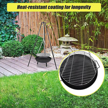 Load image into Gallery viewer, Tripod Garden Fire Pit BBQ Barbecue Cast Iron &amp; Steel Fire Pit Bowl Round
