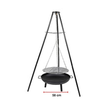 Load image into Gallery viewer, Tripod Garden Fire Pit BBQ Barbecue Cast Iron &amp; Steel Fire Pit Bowl Round
