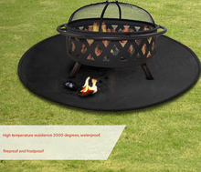 Load image into Gallery viewer, 24-Inch Black Fireproof Mat for Fire Pit and BBQ - Silicone Coated
