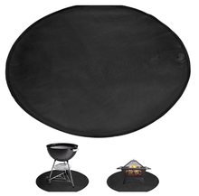 Load image into Gallery viewer, 24-Inch Black Fireproof Mat for Fire Pit and BBQ - Silicone Coated
