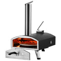VEVOR Outdoor Pizza Oven, 12" Wood Fired Pizza Ovens, Pellet Pizza Stove with Built-in Thermometer, with Thickened Cordierite, Rotating Pizza Stone, Carry Bag, Shovel,  Portable Pizza Maker for Outside Backyard Patio Camping Black