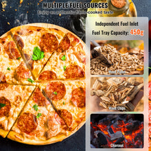 Load image into Gallery viewer, VEVOR Outdoor Pizza Oven, 12&quot; Wood Fired Pizza Ovens, Pellet Pizza Stove with Built-in Thermometer, with Thickened Cordierite, Rotating Pizza Stone, Carry Bag, Shovel,  Portable Pizza Maker for Outside Backyard Patio Camping Black

