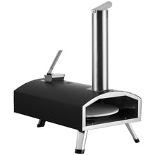 Load image into Gallery viewer, VEVOR Outdoor Pizza Oven, 12&quot; Wood Fired Pizza Ovens, Pellet Pizza Stove with Built-in Thermometer, with Thickened Cordierite, Rotating Pizza Stone, Carry Bag, Shovel,  Portable Pizza Maker for Outside Backyard Patio Camping Black
