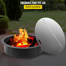 Load image into Gallery viewer, VEVOR Fire Pit Lid Round 40 Inch Foldable Fire Pit Ring Snuff Cover 430 Stainless Steel Fire Pit Spark Screen Cover 3mm Thickness
