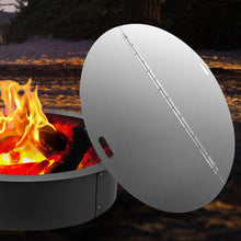 Load image into Gallery viewer, VEVOR Fire Pit Lid Round 40 Inch Foldable Fire Pit Ring Snuff Cover 430 Stainless Steel Fire Pit Spark Screen Cover 3mm Thickness
