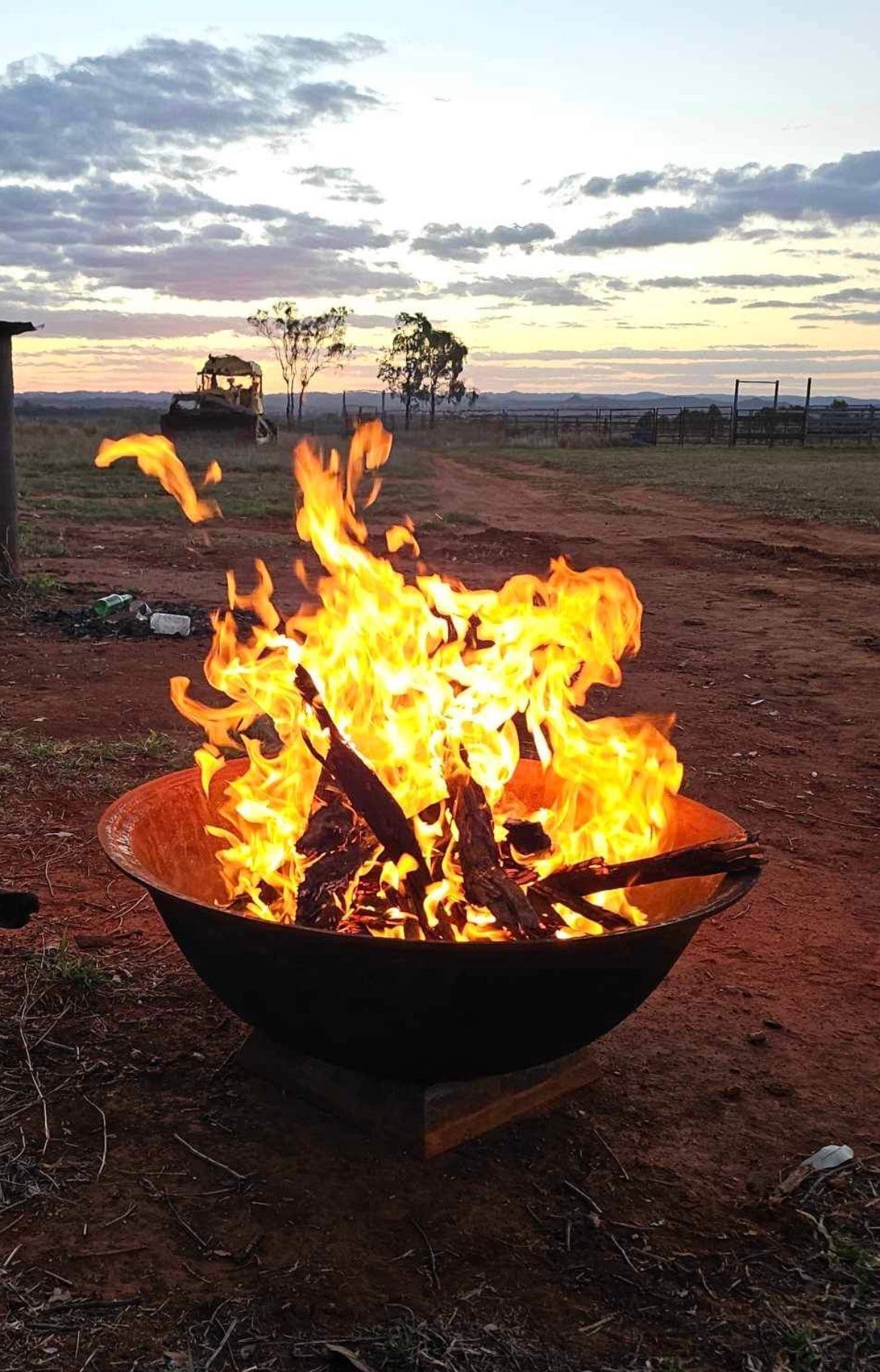 The Basin Cast Iron Fire Pit - 1200mm in the bush