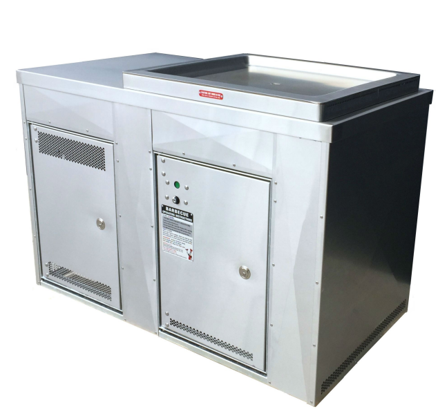 SINGLE BBQ CABINET with stainless steel cladding