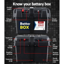 Load image into Gallery viewer, GIANTZ Battery Box 12V Camping Portable Deep Cycle AGM Universal Large USB Cig
