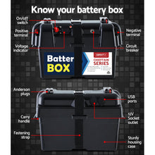 Load image into Gallery viewer, GIANTZ Battery Box 12V Camping Portable Deep Cycle AGM Universal Large USB Cig
