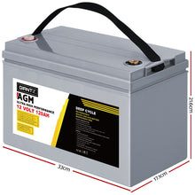 Load image into Gallery viewer, Giantz AGM Deep Cycle Battery 12V 120Ah Marine Sealed Power Portable Box Sola
