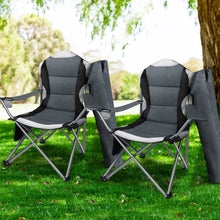 Load image into Gallery viewer, Set of 2 Portable Folding Camping Armchair - Grey

