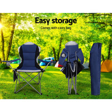 Load image into Gallery viewer, Weisshorn 2X Camping Chairs Folding Arm Chair Portable Outdoor Garden Fishing
