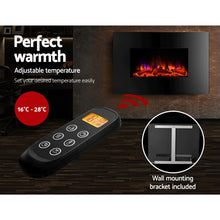 Load image into Gallery viewer, Devanti 2000W Wall Mounted Electric Fireplace Fire Log Wood Heater Realistic Flame
