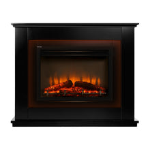 Load image into Gallery viewer, Devanti 2000W Electric Fireplace Mantle Portable Fire Log Wood Heater 3D Flame Effect Black
