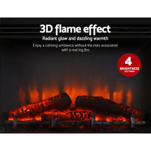 Load image into Gallery viewer, Devanti 2000W Electric Fireplace Mantle Portable Fire Log Wood Heater 3D Flame Effect Black
