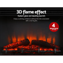 Load image into Gallery viewer, Devanti 2000W Electric Fireplace Mantle Portable Fire Log Wood Heater 3D Flame Effect White
