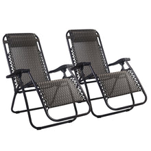 Load image into Gallery viewer, Gardeon Set of 2 Zero Gravity Chairs Reclining Outdoor Furniture Sun Lounge Folding Camping Lounger Grey
