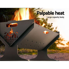 Load image into Gallery viewer, Grillz Fire Pit BBQ Outdoor Camping Portable Patio Heater Folding Packed Steel

