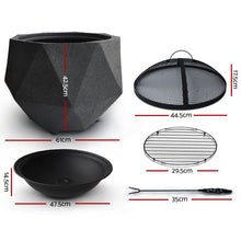 Load image into Gallery viewer, Grillz Outdoor Portable Fire Pit Bowl Wood Burning Patio Oven Heater Fireplace
