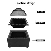 Load image into Gallery viewer, Grillz Outdoor Fire Pit Patio Charcoal Firepit Heater Backyard Garden Fireplace
