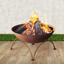 Load image into Gallery viewer, Grillz Rustic Fire Pit Brazier Portable Charcoal Iron Bowl Outdoor Wood Burner 70CM
