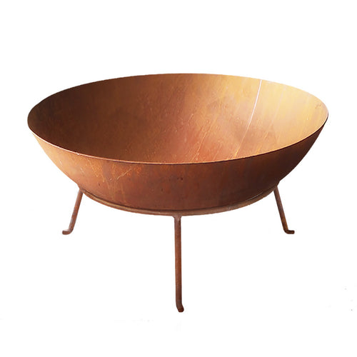 Grillz Fire Pit Charcoal Camping Rustic Burner Garden Outdoor Iron Bowl 70CM