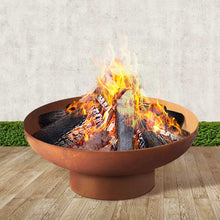 Load image into Gallery viewer, Grillz Rustic Fire Pit Camping Wood Burner Rusted Outdoor Iron Bowl Heater 70CM
