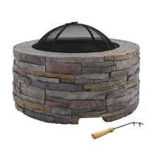 Load image into Gallery viewer, Grillz Fire Pit Outdoor Table Charcoal Fireplace Garden Firepit Heater
