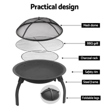 Load image into Gallery viewer, Grillz 22 Inch Portable Foldable Outdoor Fire Pit Fireplace
