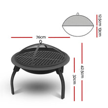 Load image into Gallery viewer, Grillz 30 Inch Portable Foldable Outdoor Fire Pit Fireplace
