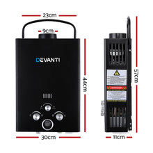 Load image into Gallery viewer, Devanti Outdoor Portable Gas Water Heater 8LPM Camping Shower Black
