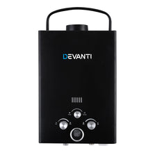 Load image into Gallery viewer, Devanti Outdoor Portable Gas Water Heater 8LPM Camping Shower Black
