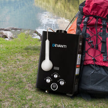 Load image into Gallery viewer, Devanti Outdoor Portable Gas Water Heater 8LPM Camping Shower Black
