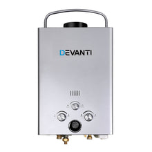 Load image into Gallery viewer, Devanti Outdoor Portable Gas Water Heater 8LPM Camping Shower Silver

