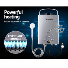 Load image into Gallery viewer, Devanti Outdoor Portable Gas Water Heater 8LPM Camping Shower Silver

