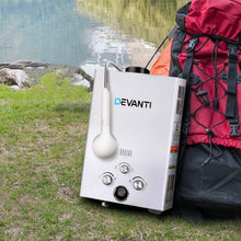 Load image into Gallery viewer, Devanti Outdoor Portable Gas Water Heater 8LPM Camping Shower Silver
