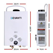 Load image into Gallery viewer, Devanti Portable Gas Hot Water Heater Outdoor Camping Shower 12V Pump White
