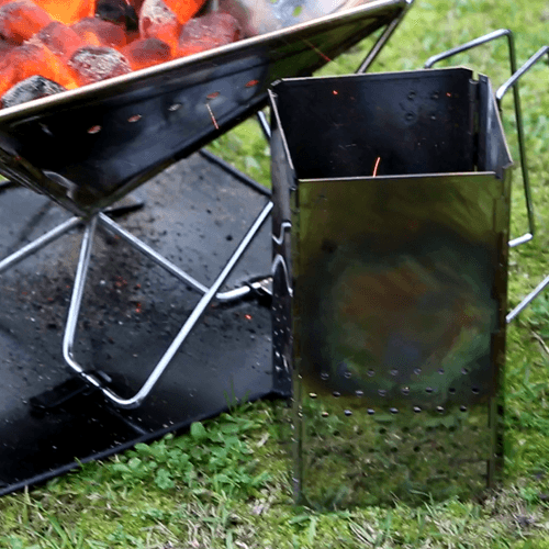Folding Charcoal Starter and BBQ Bead starter