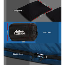 Load image into Gallery viewer, Weisshorn Sleeping Bag Bags Double Camping Hiking -10°C to 15°C Tent Winter Thermal Navy
