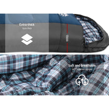 Load image into Gallery viewer, Weisshorn Sleeping Bag Bags Single Camping Hiking -20°C to 10°C Tent Winter Thermal Navy
