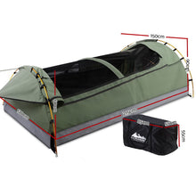 Load image into Gallery viewer, Weisshorn Double Swag Camping Swags Canvas Tent Deluxe Celadon With Mattress

