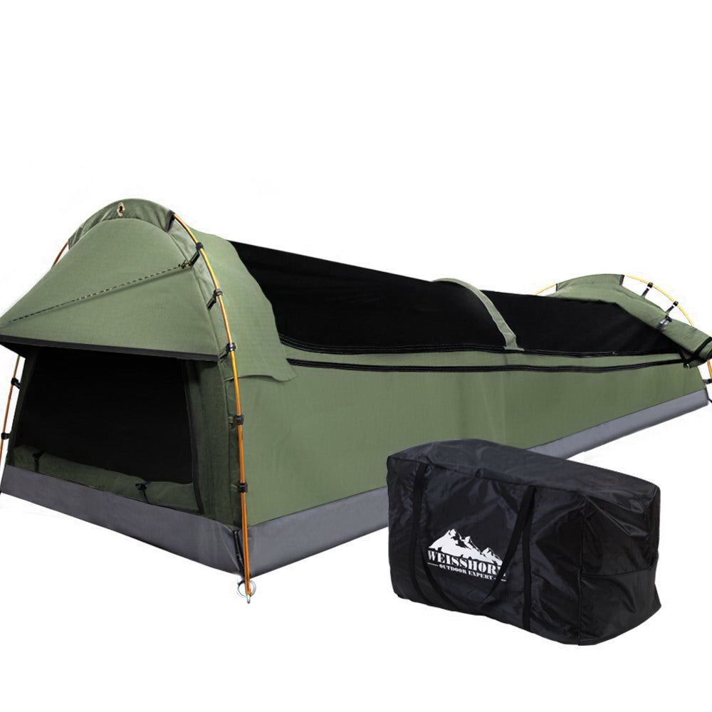 Weisshorn Swags King Single Camping Swag Canvas Tent Deluxe With Mattress