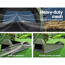 Load image into Gallery viewer, Weisshorn Swags King Single Camping Swag Canvas Tent Deluxe With Mattress
