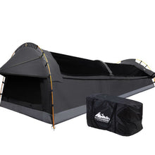 Load image into Gallery viewer, Weisshorn Camping Swags King Single Swag Canvas Tent Deluxe Dark Grey Large
