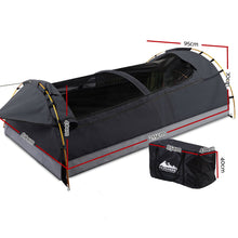 Load image into Gallery viewer, Weisshorn Camping Swags King Single Swag Canvas Tent Deluxe Dark Grey Large
