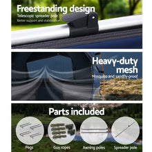 Load image into Gallery viewer, Weisshorn Double Swag Camping Swags Canvas Free Standing Dome Tent Dark Blue with 7CM Mattress
