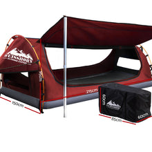 Load image into Gallery viewer, Weisshorn Double Swag Camping Swags Canvas Free Standing Dome Tent Red with 7CM Mattress
